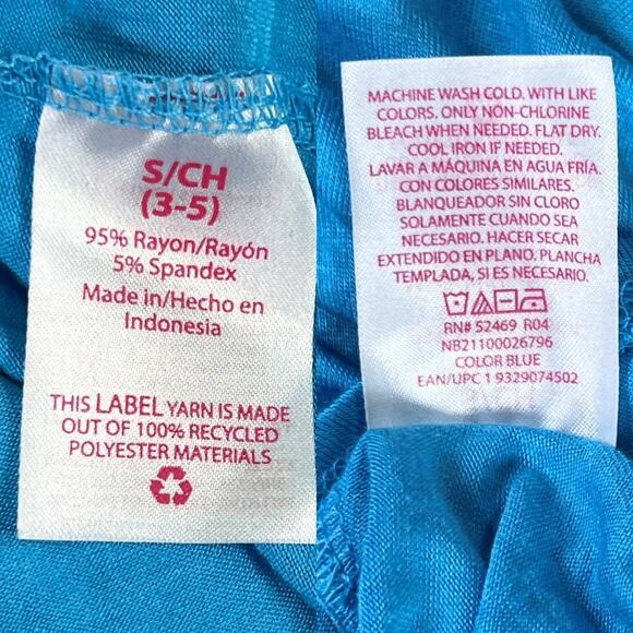 No Boundaries Blue Tee Shirt Top V-Neck Short Cuffed Sleeves JUNIORS S/CH (3-5) - Picture 6 of 12